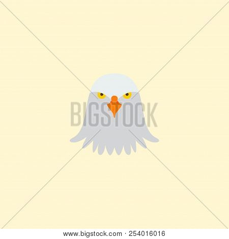 Eagle Head Icon Flat Element. Vector Illustration Of Eagle Head Icon Flat Isolated On Clean Backgrou