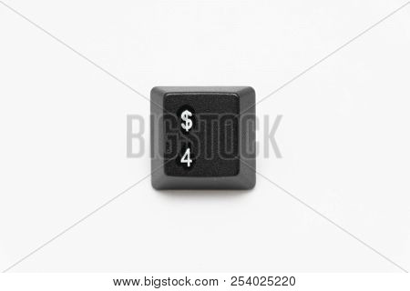 Single Black Keys Of Keyboard With Different Letters