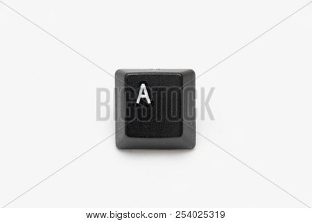 Single Black Keys Of Keyboard With Different Letters
