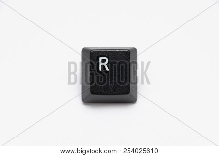 Single Black Keys Of Keyboard With Different Letters