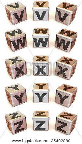Würfel mit Buchstaben. 3D