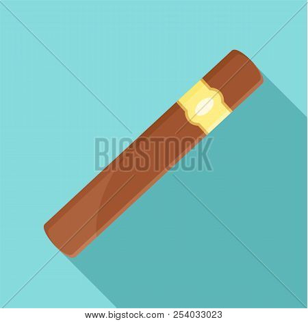 Brown Cigar Of Cuba Icon. Flat Illustration Of Brown Cigar Of Cuba Vector Icon For Web Design