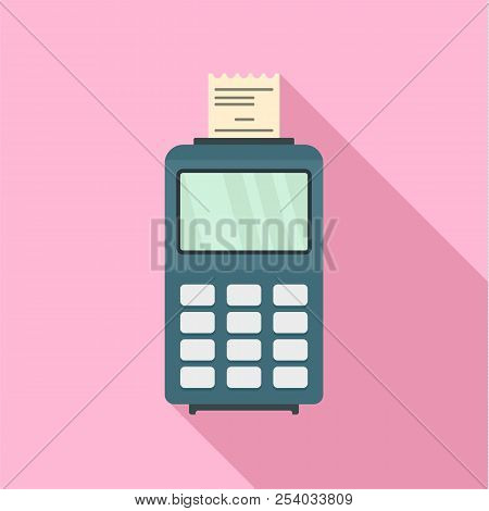 Credit Card Payment Terminal Icon. Flat Illustration Of Credit Card Payment Terminal Vector Icon For