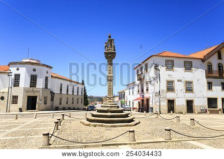 Vila Nova De Foz Coa, Portugal - June 19, 2018:  View Of The Sixteenth Century Gothic Manueline Styl