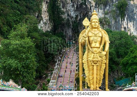 Statue Of Hindu God Muragan At Batu Caves, Kuala Lumpur, Malaysia