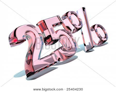 Venticinque per cento. 3D