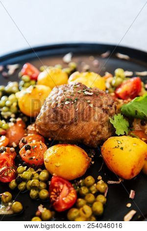 paupiette of veal rolls with Vegetable Planter