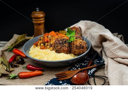 Moroccan beef kefta meatballs meatball and semolina