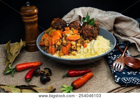 Moroccan beef kefta meatballs meatball and semolina