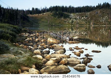 Libby Lake Sunrise In The Snowy Range Mountains Of Wyoming