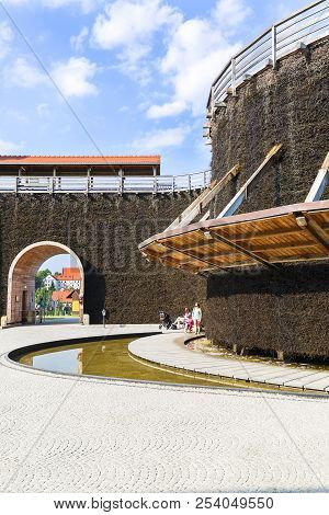 Wieliczka, Poland - June 20, 2018: Graduation Tower, Great Inhalatorium In The Resort Near Krakow. I