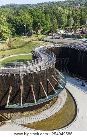 Wieliczka, Poland - June 20, 2018: Graduation Tower, Great Inhalatorium In The Resort Near Krakow. I
