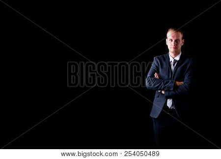 Concept Business People. Businessman On The Background. Businessmen Look Dastardly. Businessmen Show