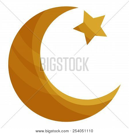 Turkey Islamic Symbol Star And Crescent Icon In Cartoon Style Isolated On White Background Illustrat