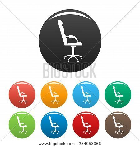 Armchairwith Armrests Icon. Simple Illustration Of Armchair Armrests Icons Set Color Isolated On Whi