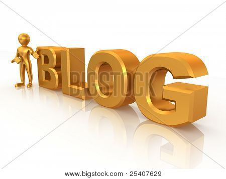 텍스트 블로그를 가진 남자입니다. 3d