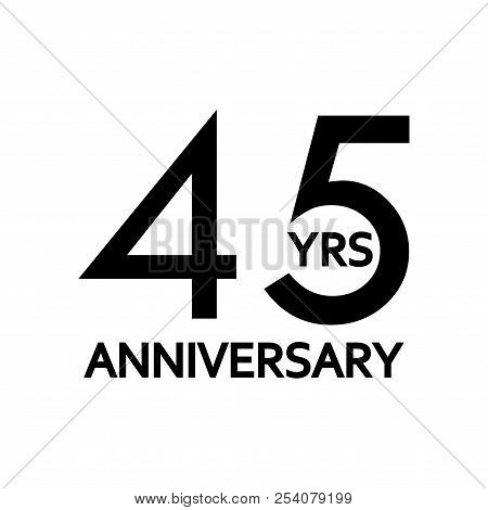 45 Years Anniversary Icon. Anniversary Decoration Template. Celebrating And Birthday Emblem. Vector 
