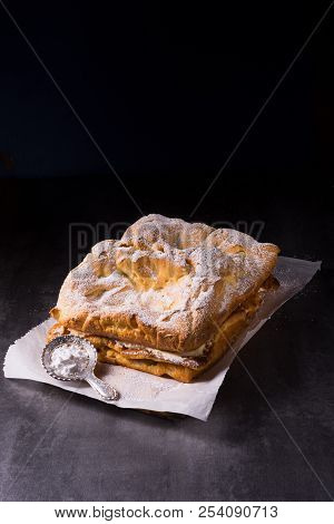 Karpatka Is A Traditional Polish Cream Pie Filled With Russel Cream Or Vanilla Milk Pudding Cream.