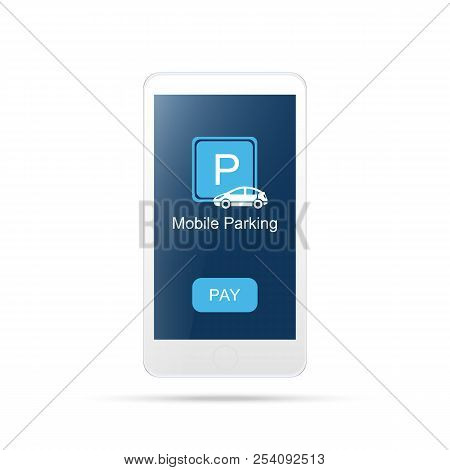 Mobile Parking, Online Shopping Concept.payment Mobile Icon Vector
