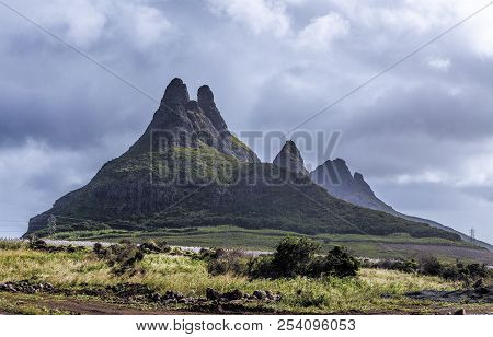 Three Mammals Mountains On Mauritius Panorama Picture
