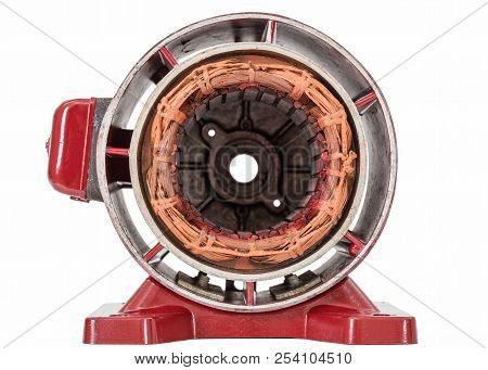 Stator Of Electric Motor, Isolated On White Background