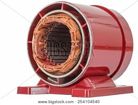 Stator Of Electric Motor, Isolated On White Background
