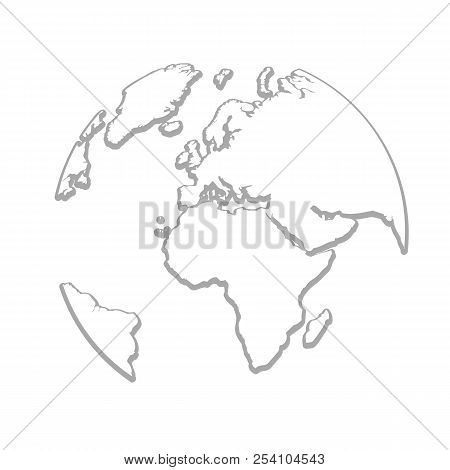 Earth Globes Simple Grey Drawing Vector Illustration Eos10