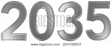 2035 Inscription, Isolated On White Background, 3d Render