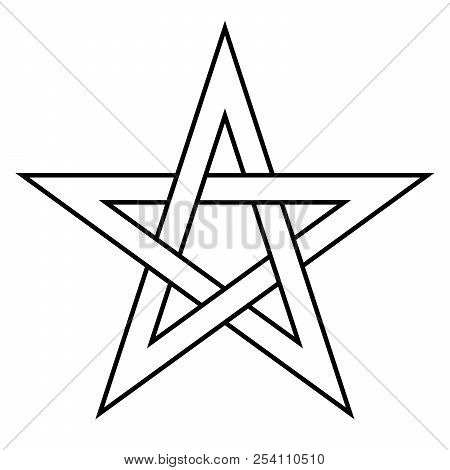Pentagram Sign - Five-pointed Star. Magical Symbol Of Faith. Simple Flat White Illustration With Bla