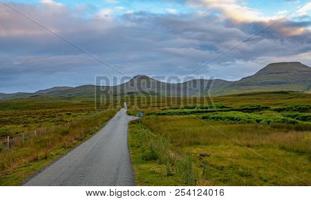 Sigle Road Landscape On The  Isle Of Skye Scotland