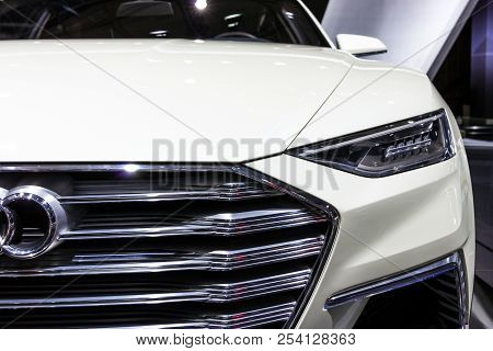 Brussels - Jan 12, 2016: Close Up Of An Audi Prologue Allroad Concept Luxury Coupe And Estate Car At