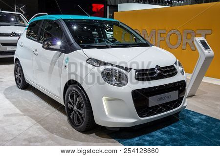 Brussels - Jan 12, 2016: Citroen C1 City Car Showcased At The Brussels Motor Show.