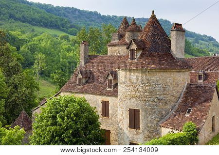 Architecture Of Autoire, Lot Department, Occitanie, France