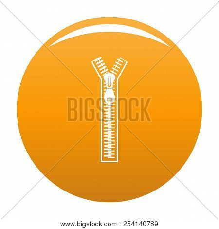 Half Opened Zip Icon. Simple Illustration Of Half Opened Zip Icon For Any Design Orange
