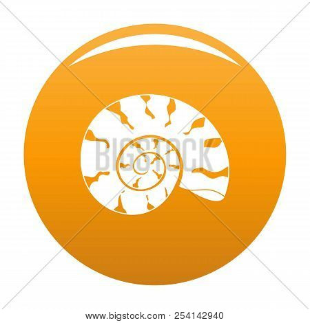Round Shell Icon. Simple Illustration Of Round Shell Icon For Any Design Orange