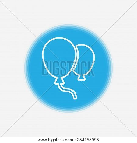 Party Balloon Line Icon, Outline Vector Sign, Linear Style Pictogram Isolated On White. Symbol, Logo