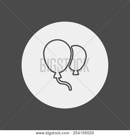 Party Balloon Line Icon, Outline Vector Sign, Linear Style Pictogram Isolated On White. Symbol, Logo