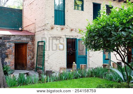 MEXICO CITY,MEXICO - JULY 13,2018 : The house of the exiled soviet leader Leon Trotsky in Coyoacan
