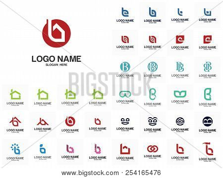 Set If Initial B Logo Vector, B Design Template