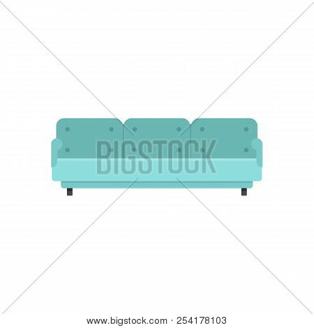 Three Place Sofa Icon. Flat Illustration Of Three Place Sofa Icon For Web Isolated On White