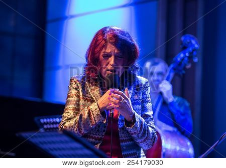 Cracow, Poland - July 31, 2018: Urszula Dudziak Live On Stage In Manggha Museum Of Japanese Art And 