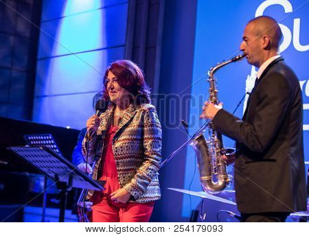 Cracow, Poland - July 31, 2018: Urszula Dudziak Live On Stage In Manggha Museum Of Japanese Art And 