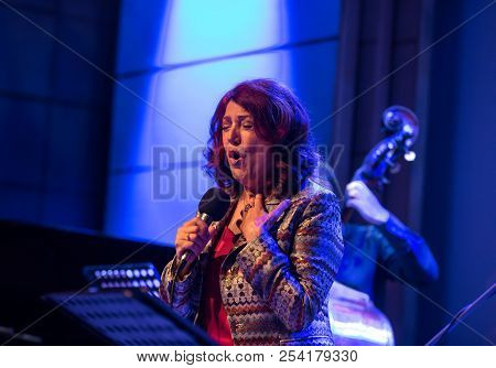 Cracow, Poland - July 31, 2018: Urszula Dudziak Live On Stage In Manggha Museum Of Japanese Art And 