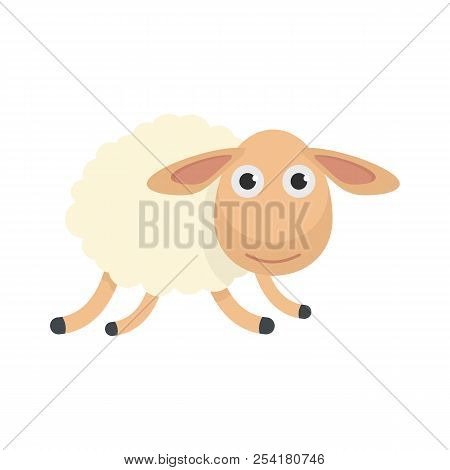 Running Sheep Icon. Flat Illustration Of Running Sheep Icon For Web Isolated On White