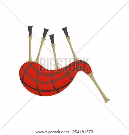 Scootish Bagpipes Icon. Flat Illustration Of Scootish Bagpipes Icon For Web Isolated On White