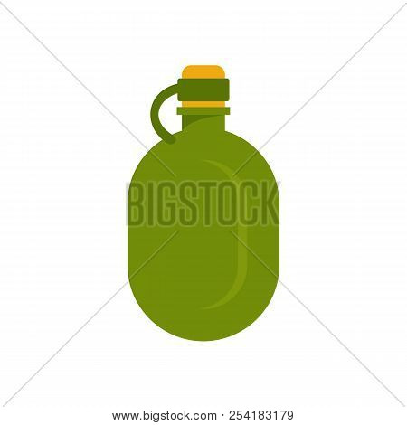 Metal Water Flask Icon. Flat Illustration Of Metal Water Flask Icon For Web Isolated On White