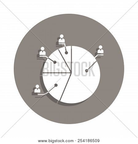 Pie With Voting Participants Icon In Badge Style. One Of Election Collection Icon Can Be Used For Ui
