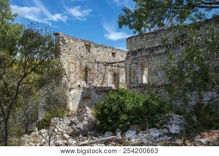 Ruins Of The Monastery Of Bonaval, In Guadalajara Province, Spain. It Is A Cistercian Monastery Foun