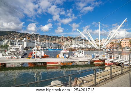 Genoa (genova), Italy, August, 10, 2017 - Old Port Area, 