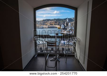 Genoa (genova), Italy, August, 10, 2017 - View Of Old Port Area, 